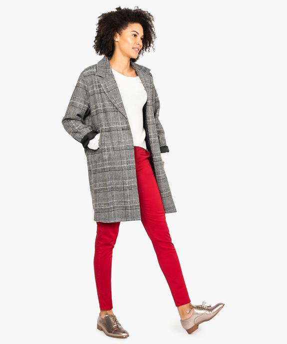 Pantalon femme en toile coupe slim avec ceinture fine vue5 - FOLLOW ME - GEMO