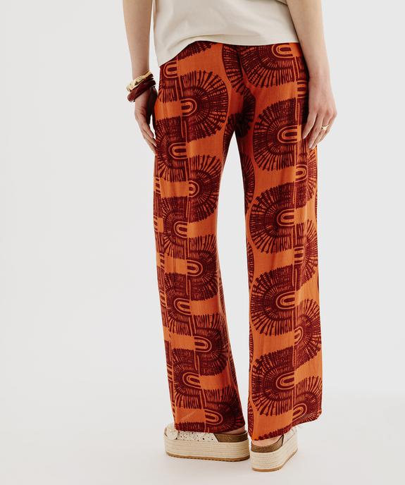 Pantalon large en viscose froissée femme vue4 - GEMO 4G FEMME - GEMO