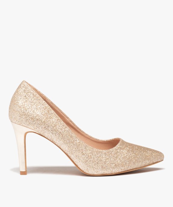 Escarpin doré pailleté shop