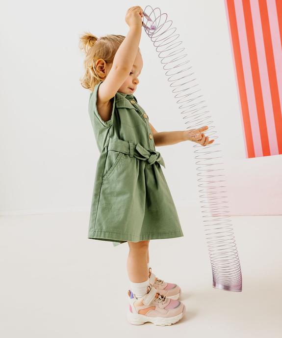 Robe chemise à manches courtes en toile de coton bébé fille vue4 - GEMO 4G BEBE - GEMO