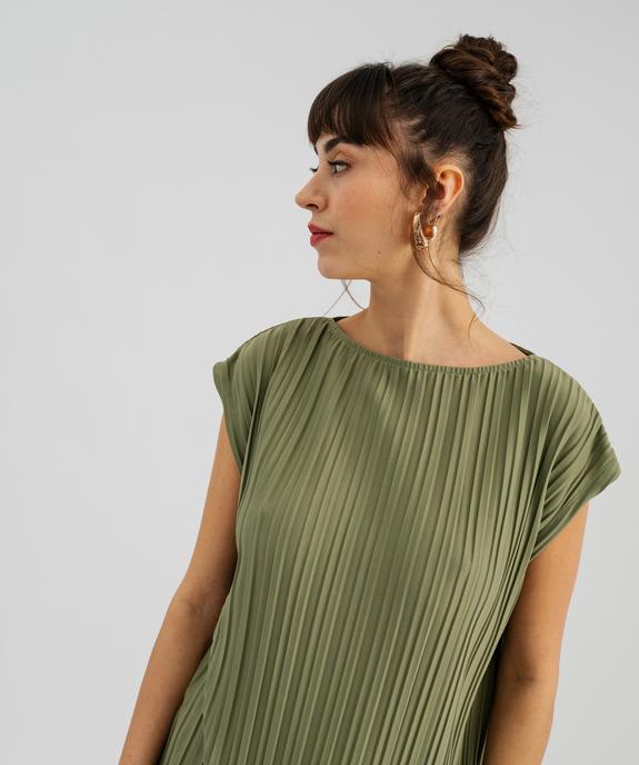 Tee-shirt sans manches loose en maille plissée femme vue2 - GEMO(FEMME PAP) - GEMO