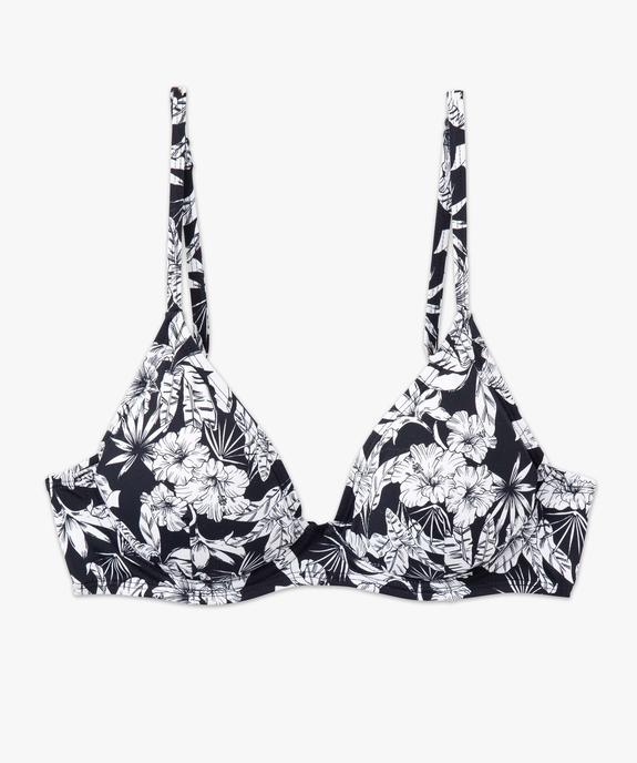Haut de maillot de bain femme forme corbeille à motifs fleuris vue4 - GEMO 4G FEMME - GEMO