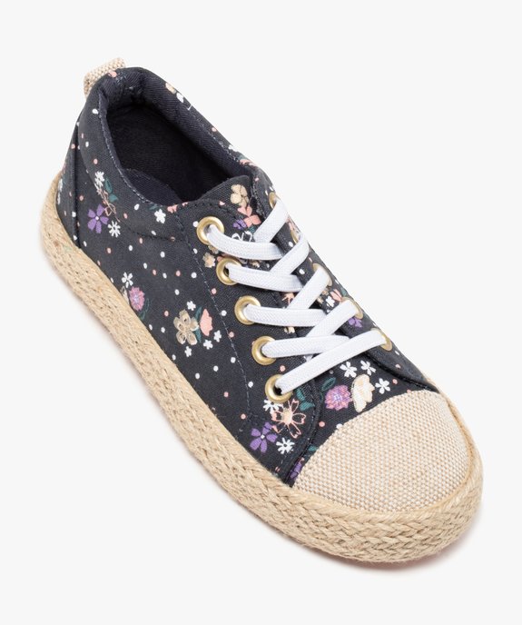 Baskets fille en toile imprimée et semelle recouverte de corde vue5 - GEMO 4G FILLE - GEMO