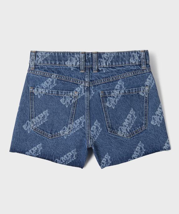 Short en jean avec inscriptions et marques d’usure fille - Camps United vue3 - CAMPS - GEMO