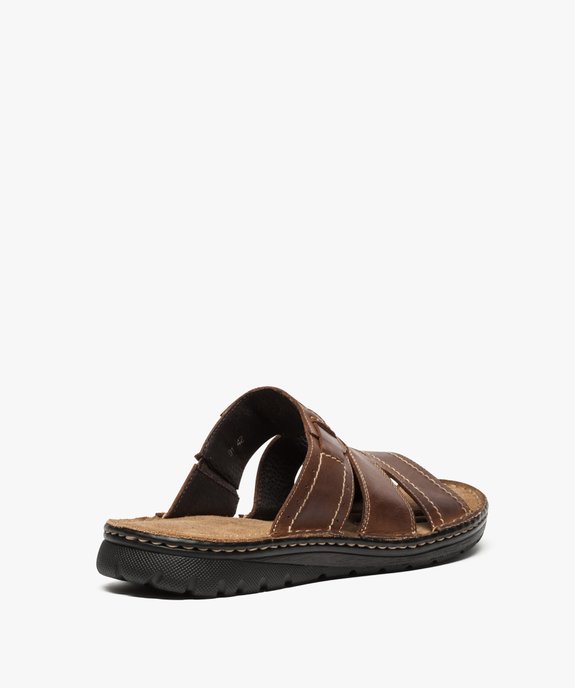Sandales homme avec larges brides et talon ouvert vue4 - GEMO (CASUAL) - GEMO