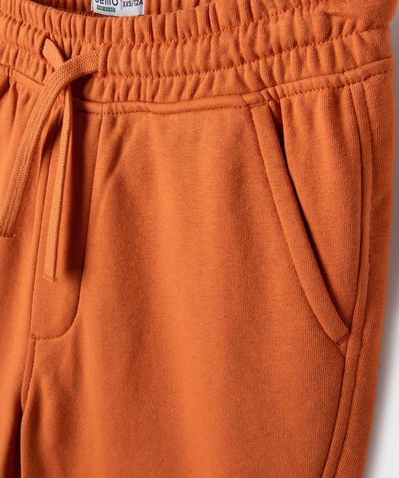 Bermuda uni en maille French Terry avec ceinture ajustable garçon vue2 - GEMO 4G GARCON - GEMO