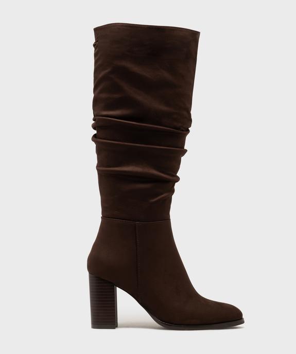 Bottes en suédine avec tige drapée femme - Follow Me vue1 - FOLLOW ME - GEMO