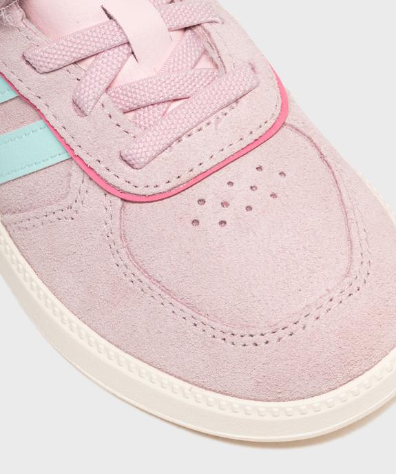 Baskets basses en cuir suédé Breaknet Sleek EL fille - Adidas vue6 - ADIDAS - GEMO