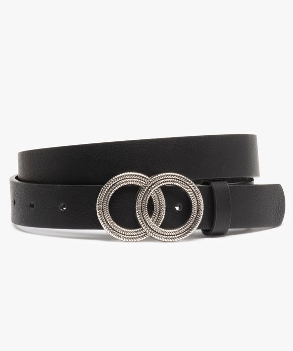 Ceinture femme unie avec double boucle ronde vue1 - GEMO (ACCESS) - GEMO