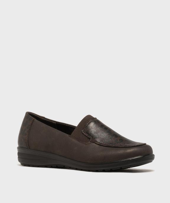 Mocassins confort à talon compensé et imprimé léopard femme - g'flex vue2 - G'FLEX - GEMO
