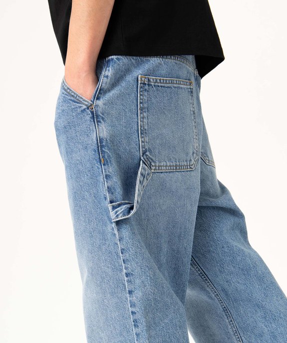 Jean homme style charpentier en denim délavé vue2 - GEMO (HOMME) - GEMO