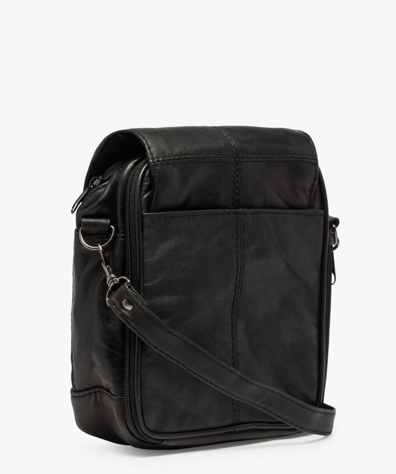 Pochette homme avec dessus cuir et bandoulière vue2 - GEMO (ACCESS) - GEMO