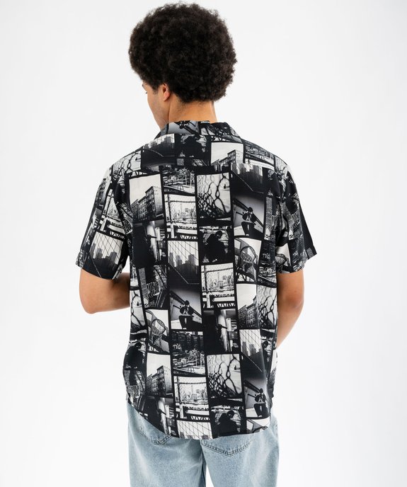 Chemise manches courtes fluide et imprimée à col cubain homme vue3 - GEMO 4G HOMME - GEMO