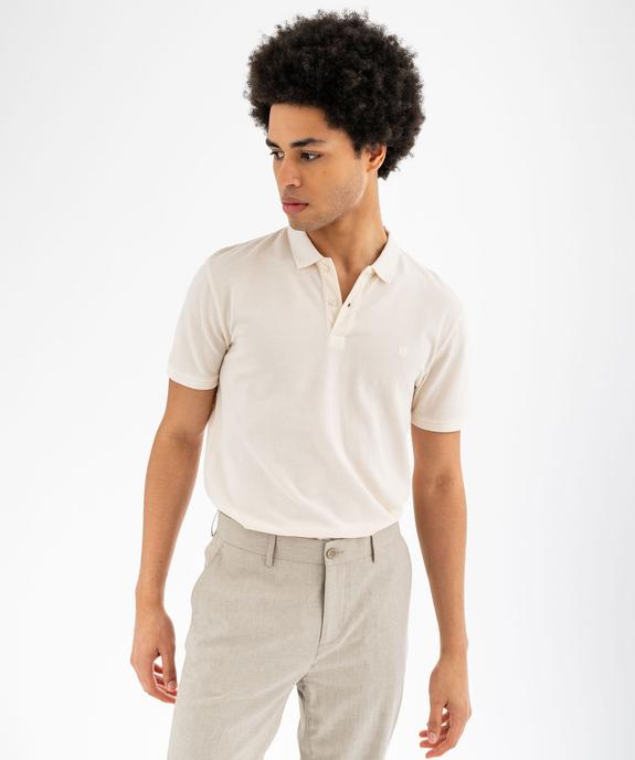 Polo à manches courtes en maille piquée homme vue1 - GEMO 4G HOMME - GEMO