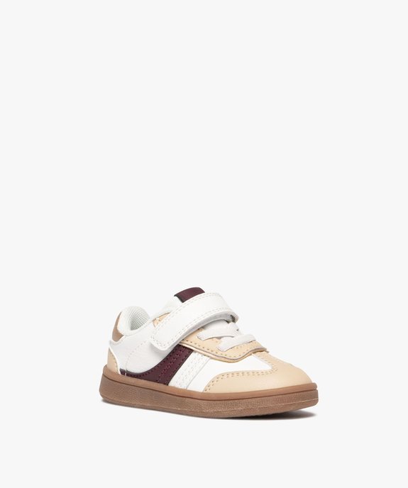 Baskets bébé fille style rétro à scratch et lacets élastiques vue3 - ATHLETIC GEMO FOR GOOD - GEMO
