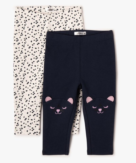 Legging imprimé bébé fille (lot de 2) vue1 - GEMO(BEBE DEBT) - GEMO