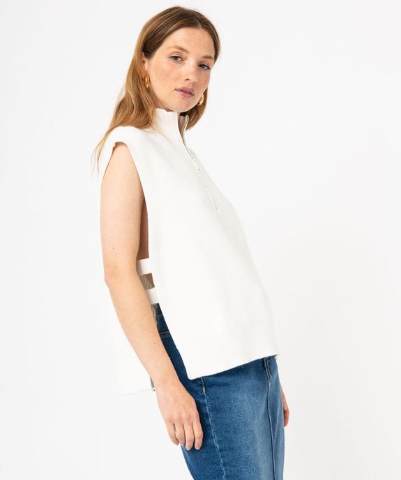 Pull sans manches avec col zippé femme vue1 - GEMO 4G FEMME - GEMO