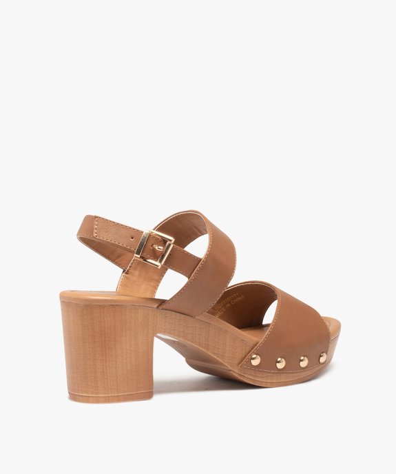 Sandales femme à talon carré style sabot vue5 - GEMO(URBAIN) - GEMO