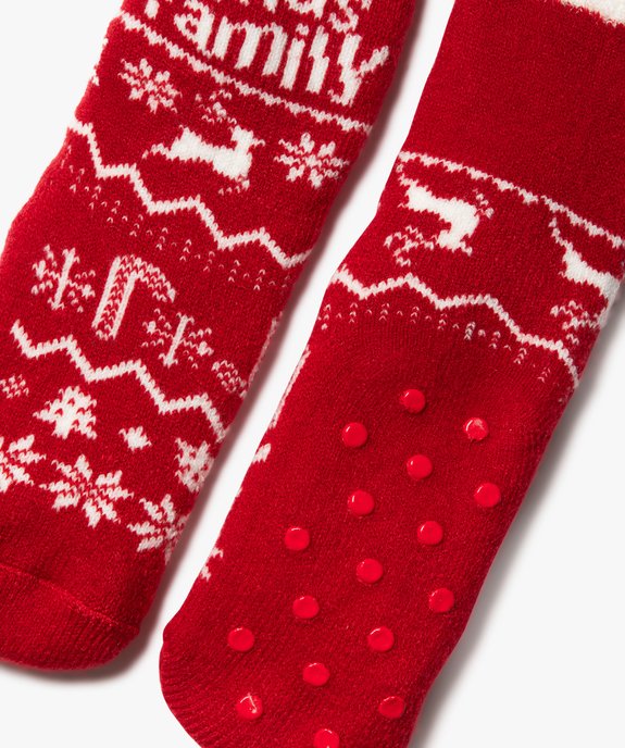 Chaussettes de Noël avec intérieur chaud et patins antidérapants femme vue2 - GEMO(HOMWR FEM) - GEMO