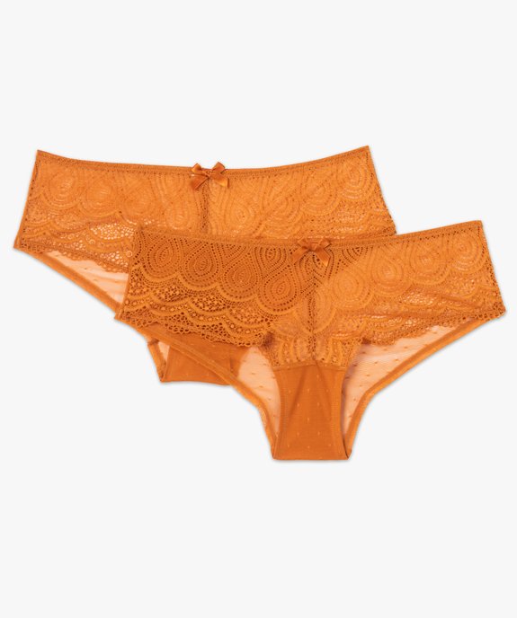 Shorty en dentelle et tulle femme (lot de 2) vue4 - GEMO(HOMWR FEM) - GEMO