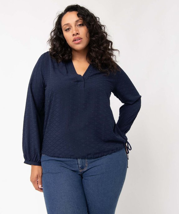 Blouse femme grande taille unie ajustable dans le bas vue1 - GEMO 4G GT - GEMO