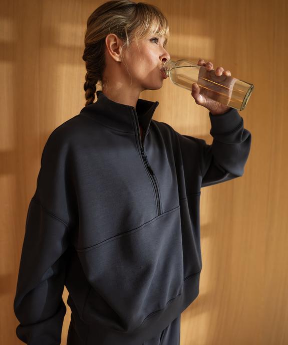 Sweat en maille souple à col zippé femme vue5 - GEMO(FEMME PAP) - GEMO