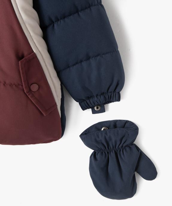 Doudoune à capuche avec moufles bébé garçon vue3 - GEMO 4G BEBE - GEMO