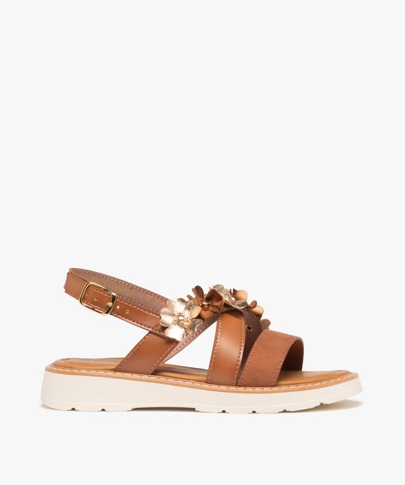 Sandales fille avec bride à fleurs fantaisie et à semelle épaisse vue1 - GEMO (ENFANT) - GEMO