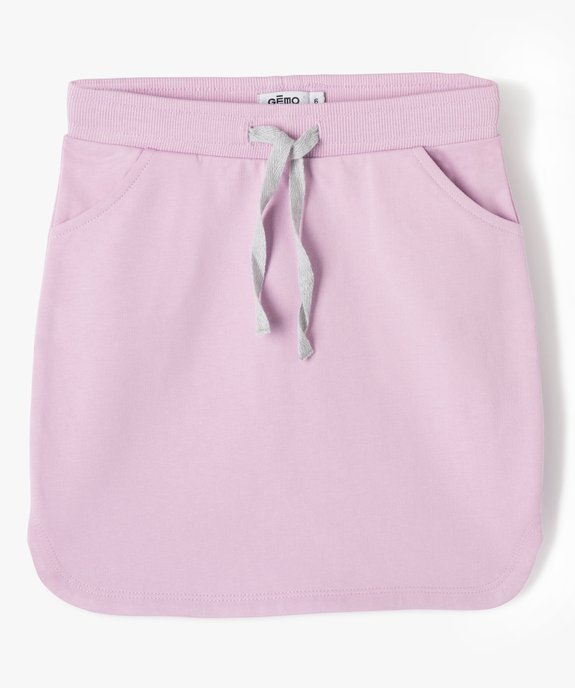 Jupe courte en maille jogging fille vue1 - GEMO 4G FILLE - GEMO