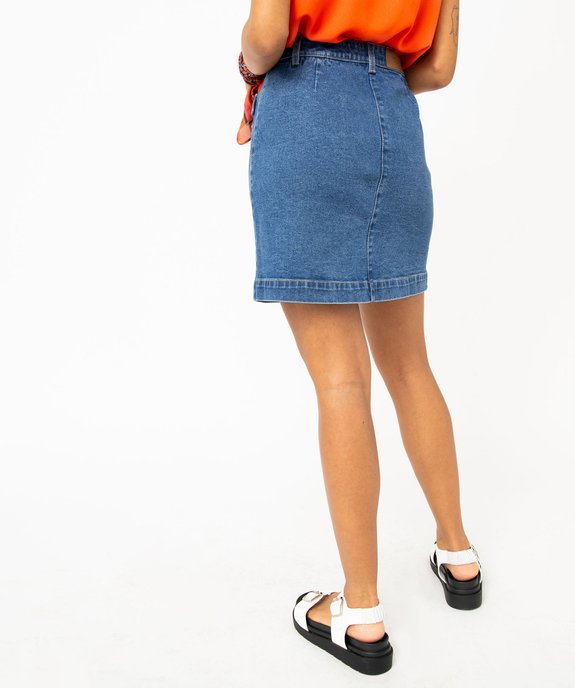 Jupe en jean boutonnée sur l’avant femme vue3 - GEMO 4G FEMME - GEMO
