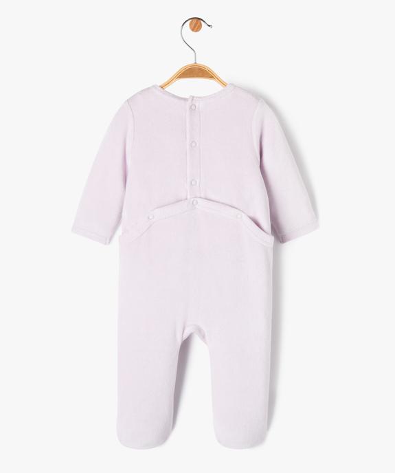 Pyjama dors-bien en velours avec message bébé fille vue3 - PREMIER PRIX BY GEMO - GEMO