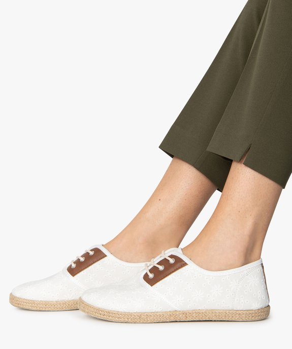 Derbies femme souples en toile et lacets cordelette vue1 - GEMO (SPORTSWR) - GEMO