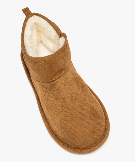 Chaussons femme boots en suédine unie et doublure douce vue5 - GEMO(HOMWR FEM) - GEMO
