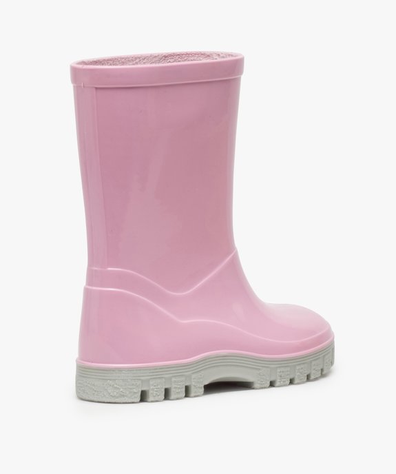 Bottes de pluie fille unies à semelle crantée contrastante vue4 - GEMO (ENFANT) - GEMO