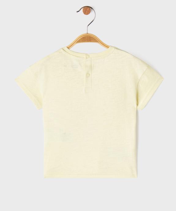 Tee-shirt manches courtes avec motif brodé bébé garçon vue3 - GEMO(BEBE DEBT) - GEMO