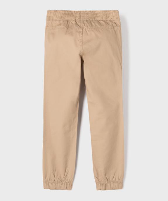 Pantalon en coton coupe jogger garçon vue3 - GEMO (ENFANT) - GEMO