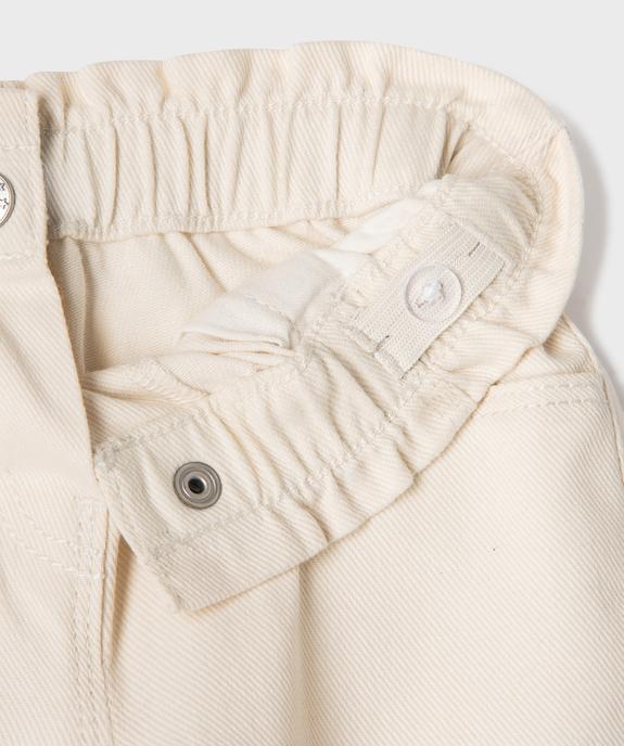 Pantalon en coton avec ceinture ajustable bébé fille vue2 - GEMO 4G BEBE - GEMO