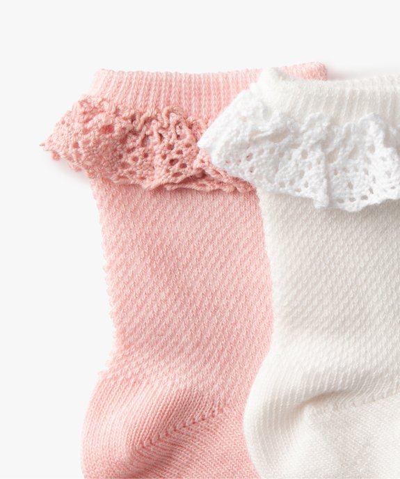 Chaussettes bébé fille à volants (lot de 2) vue2 - GEMO 4G BEBE - GEMO