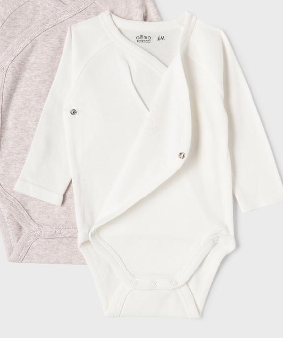 Body manches longues et fermeture devant croisée bébé (lot de 3) vue10 - GEMO 4G BEBE - GEMO