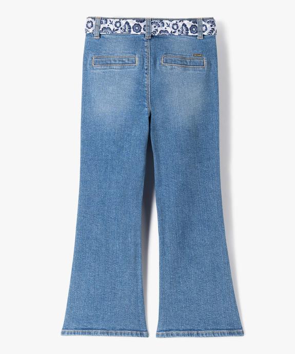 Jean fille coupe Flare avec ceinture imprimée - LuluCastagnette vue5 - LULUCASTAGNETTE - GEMO