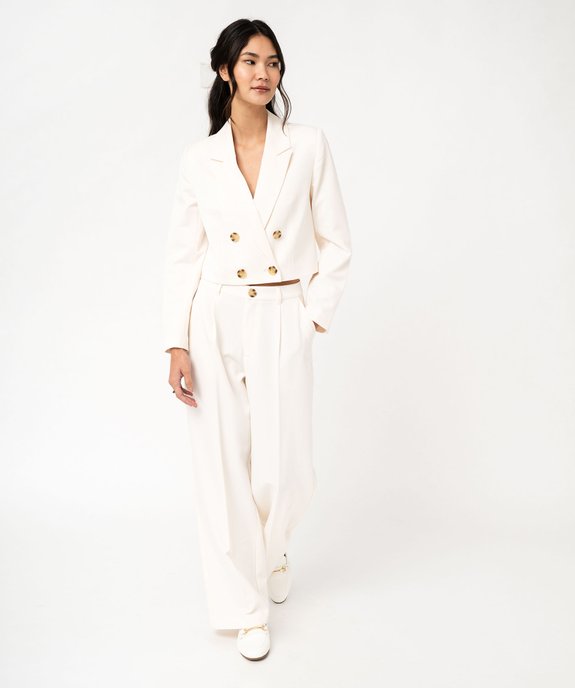 Veste de tailleur courte en maille extensible femme vue5 - GEMO(FEMME PAP) - GEMO