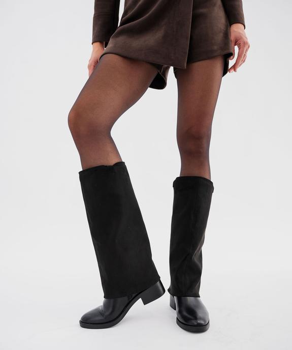 Bottes cavalières 2-en-1 avec guêtres en suédine amovibles femme vue1 - FOLLOW ME - GEMO