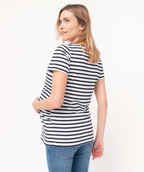 Tee-shirt de grossesse imprimé à manches courtes vue3 - GEMO 4G MATERN - GEMO
