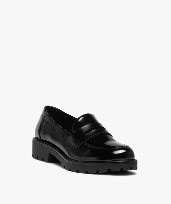 Mocassins femme vernis à semelle crantée  vue2 - GEMO (CASUAL) - GEMO