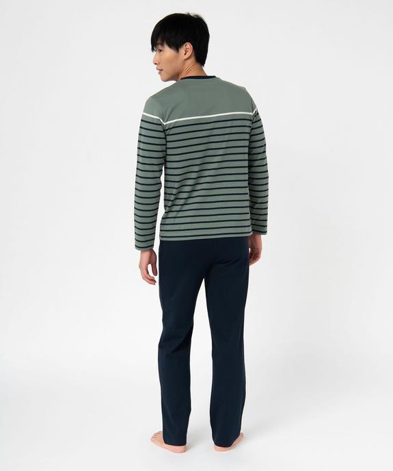 Pyjama à manches longues et pantalon large homme vue3 - GEMO 4G HOMME - GEMO