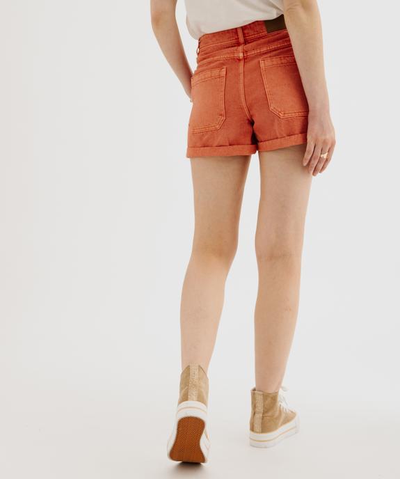 Short en twill ample taille haute à boutons femme vue3 - GEMO 4G FEMME - GEMO