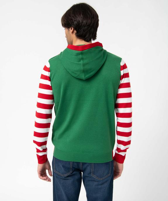 Pull de Noël homme à capuche vue3 - GEMO (HOMME) - GEMO