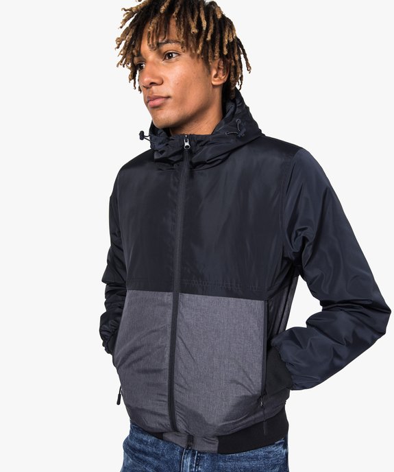 Blouson homme bicolore à capuche vue1 - GEMO (HOMME) - GEMO