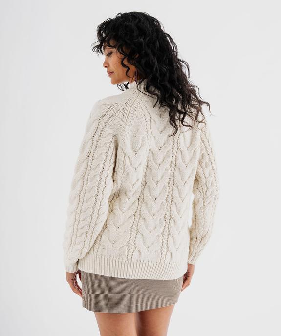 Pull torsadé à col montant femme - LuluCastagnette vue3 - LULUCASTAGNETTE - GEMO