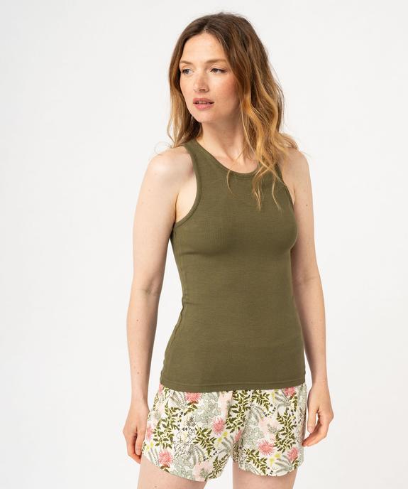 Débardeur lingerie en maille côtelée femme vue1 - GEMO(HOMWR FEM) - GEMO